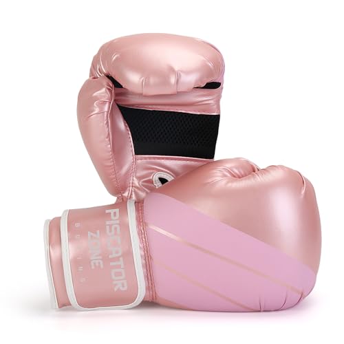 PiscatorZone Pro Style Boxing Gloves Punching Bag Gloves for Women PU Leather Gloves for Training Muay Thai Sparring Fighting Kickboxing Heavy Punching Bag Gloves for Ladies (8oz)
