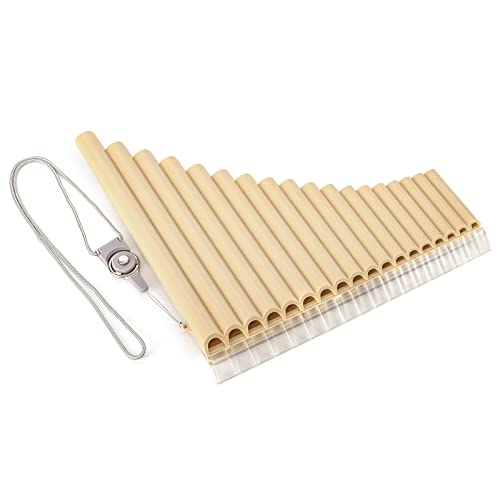 Deekec 18 Pfeifen Pan Flöte C Key - Anfängerfreundliches Instrument mit verbessertem Mundstück-Design für einfaches Spielen, perfekt für Schüler und Musikbegeisterte, Weiß