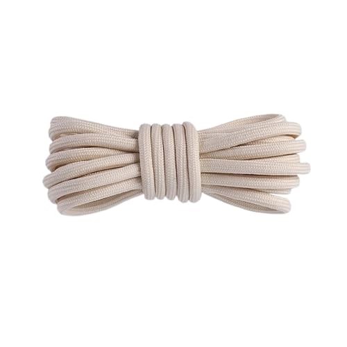 ラウンドポリエステル靴ひも(運動靴、カジュアルシューズ、ブーツ、スニーカー用)20色展開(Beige yellow,100cm)