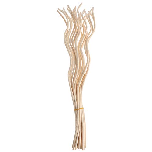 Healifty 40pcs Scent Diffuser Sticks Rattan Wavy Reed Stick Aroma Fragrance Diffuser Stick Rod Replacement for Home Bathroom Toilet Office Primary Color