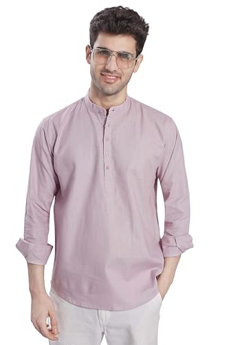 Image of DIVISIVE Men's Slim Fit Full Sleeves Cotton Short Kurta