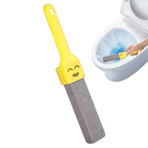 Pumice Stone Toilet Bowl Cleaner with Handle, Rust Calcium Buildup and Rust Remover for Limescale Removing Ring Bathroom Kitchen Household Sinks Tile Grills Swimming Pools