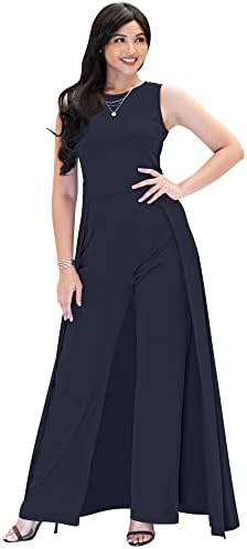KOH KOH Womens 2025 Sleeveless Flattering Dressy Long Pant Cape C...