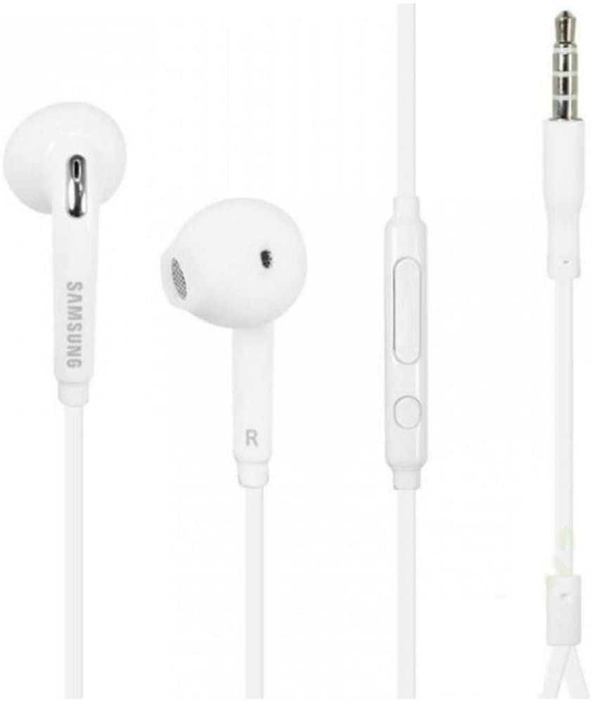 EO-EG920LW Wired 3.5mm Headset with Microphone Volume Control, and Call Answer End Button for Samsung Galaxy Tab A7 10.4 (2020) / S6 Edge+ / S6 / S5, Galaxy Note 5/4 / Edge (in Jewel Case)