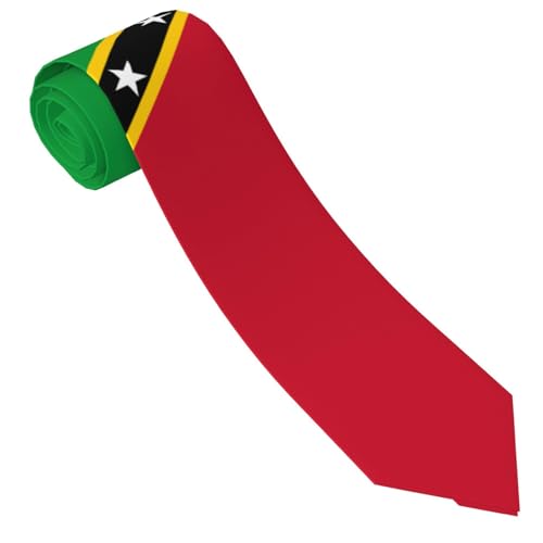 AKMCBSH Fashion Flag of St. Kitts & Nevis Tie Comfortable Soft Novelty Necktie Unisex Neck Ties for Valentine's Day Weddings Party Father's Day Birthday Gift