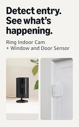 Image of Ring Indoor Cam (2nd Gen), Black with Window and Door Sensor (newest model)