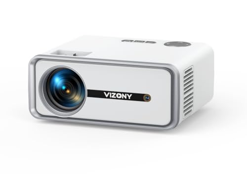Image of VIZONY Mini Projector with WiFi and Bluetooth, Native 1080P FHD Home Movie Projector, Portable Outdoor Projector with 250" Display+Zoom, Compatible w/Phone//Laptop/TV Stick-Indoor&Outdoor