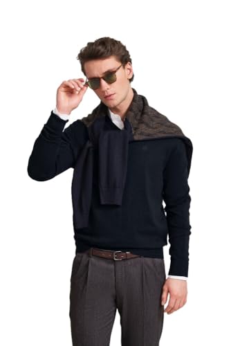 Pull à col en V bugatti ajusté en maille douce pour hommes exigeants