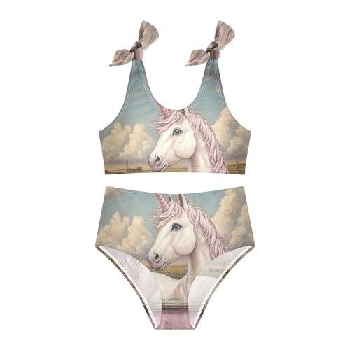 Unicorn in Pink Tub Flower Girls Bikini Sets 2 Piece Swimsuits Bathing Suit Swimwear3