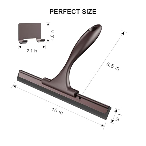 Image of SetSail Squeegee for Shower Glass Door Stainless Steel Shower Squeegee for Glass Doors All-Purpose Window Squeegee for Car Windshield Cleaning 10 Inches,Bronze