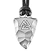 Element of Gods Titan Faustkeil Valknut Odin Wotansknoten Amulett Herrenschmuck Anhänger mit Lederband schwarz