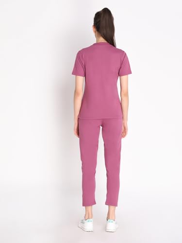 Image of CHKOKKO Casual Co ord Set for Women Stylish Summer Wear Cord Half Sleeves Round Neck Track Suit Coords Travelling Outfit Western Ladies Co ords Onion 5XL