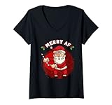 Photo Gallery donna merry af merry xmas chistmas stagione maglietta con collo a v Photo Gallery donna merry af merry xmas chistmas stagione maglietta con collo a v