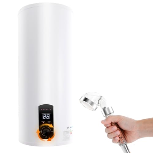 Caldaia ad acqua calda elettrica da 100 l, scaldabagno verticale, serbatoio per acqua calda da 2000 W, con schermo LED