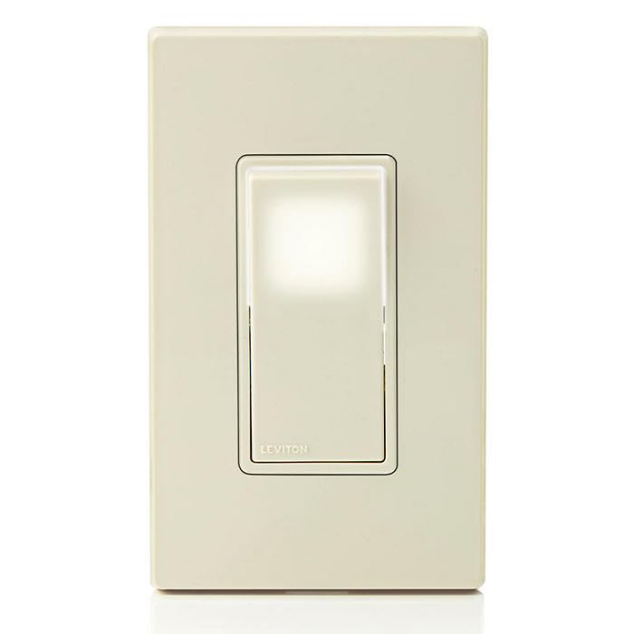 Leviton L5611-2T 15 Amp Decora LED Illuminated Light Wall Switch, Single-Pole - Light Almond - Image 3