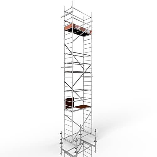 ALTEC Rollfix® 1.0 800 | 8m AH | hvst. Fußplatten | Standardtraverse | Made in Germany | TÜV | belastbar 200kg/m² | Alu | Norm - DIN EN 1004-1 | Baugerüst | Fahrgerüst