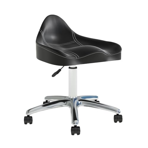 FXLUHAY Silla de Montar Taburete de Silla de Montar Taburete de Silla de Montar con Ruedas Taburete Ajustable con Ruedas Adecuado for oficinas, Estudios de Maquillaje(Black)
