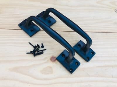 Intended for/Compatible with 2 Large Cast Iron Handles Door Hardware Pull Gate Shed Easy Grip Grasp Barn Shed Rustic