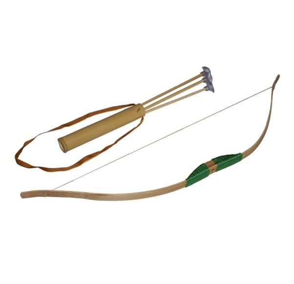 Juguetutto - Arco grande - flechas ponta ventosa - verde - brinquedo de madeira