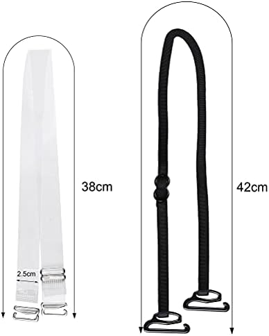 nuoshen Invisible Clear Bra Strap,10 Pairs Non-Slip Adjustable Bra Strap Soft Replacement Shoulder Strap for Women 3 Colors