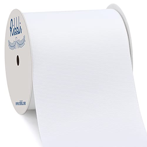 Ribbli White Grosgrain Ribbon,3 inches x Continuous 10 Yards,Use for Bows DIY Hair Accessories,Gift Wrapping,Craft and Sewing