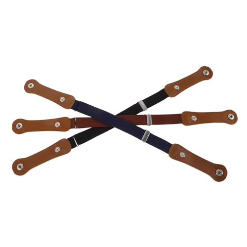 VALICLUD Boys/girls Brown Belt 3 Pack Boys and Girls 's Snap Belt for Pants/dresses/school Uniforms