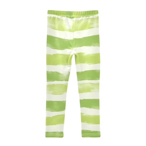 Bolaz Toddler Girls Leggings Printed Yoga Pants Leggings Green White Stripe for Kids2
