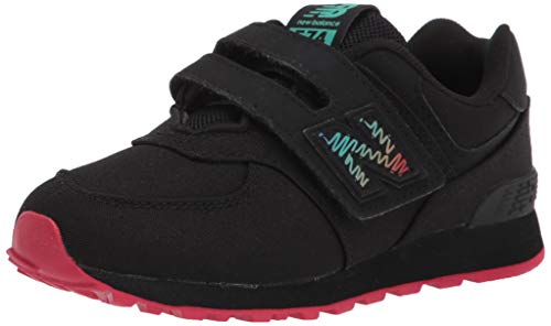 New Balance 574 V1 Scribble Hook and Loop Sneaker, Black, 3 US Unisex Little Kid