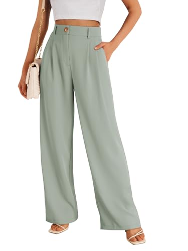 LILLUSORY Womens Wide Leg Dress Work Flowy Pants Business Casual Outfits
