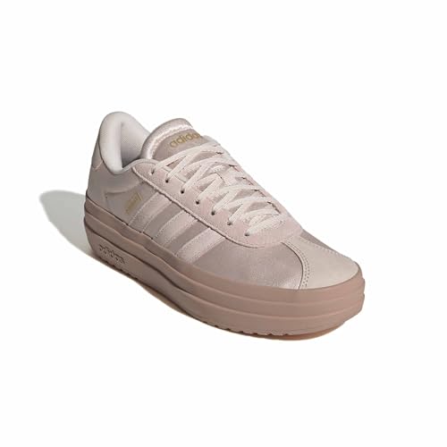 Image of adidas Womens Vl Court Bold Lace Up Sneakers Shoes Casual - Pink