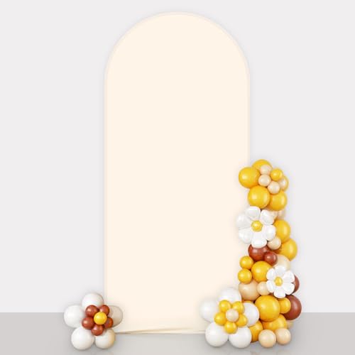 Arrière-plan mural en élasthanne beige AIBIIN 1x2,1 m pour décoration de fête