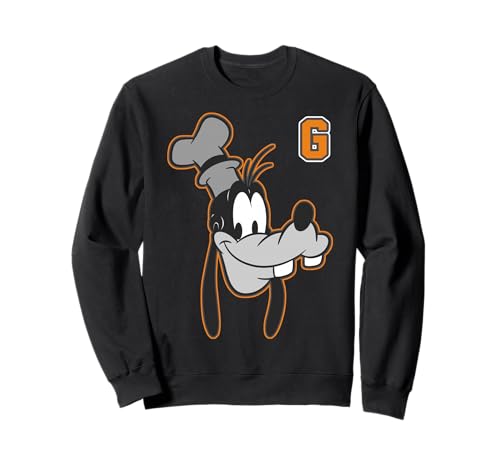 Sweat Disney Dingo orange outline portrait col rond pour adulte