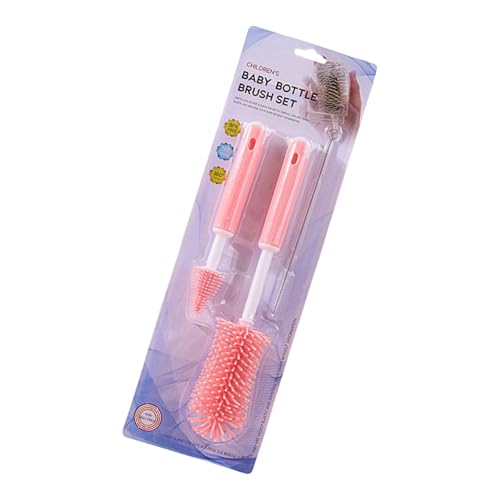 シリコンボトルブラシセット ロングハンドルクリーナーセット 哺乳瓶用ニップルストローブラシ付き ウォーターカップ 簡単吊り下げシリコンボトルブラシ