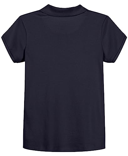 IZOD Girls' School Uniform Short Sleeve Polo Shirt, Button Closure, Comfortable & Soft Interlock Fabric2