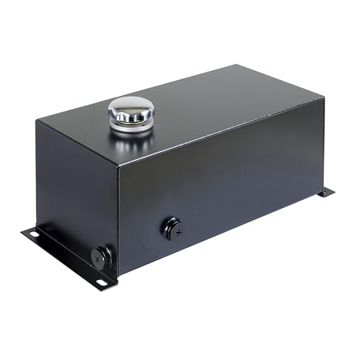 Image of Field Tuff 5 Gallon 14 Gauge Welded Steel Hydraulic Fluid Reservoir Tank with 2 Inch Suction Port and 0.75 Inch Return Port, Black