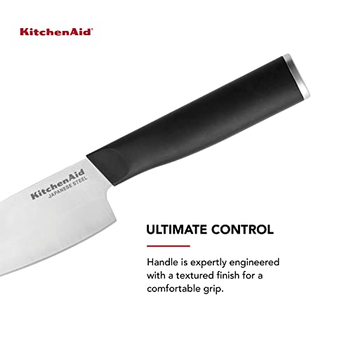 Kitchenaid Classic Chef Knife With Custom-Fit Blade Cover, 6-Inch, Sharp Kitchen Knife, High-Carbon Japanese Stainless Steel Blade, Black #TOP3