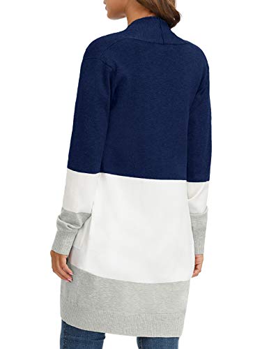 Grace Karin Women's Casual Long Open Front Cardigans Sweater Block Color-1 Xxl #TOP2