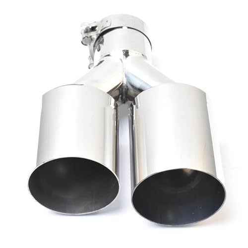 Tubo de escape universal de acero inoxidable brillante y doble capa de 54 a 89mm