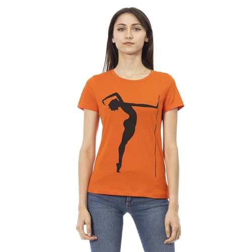 T-shirt en coton orange pour femme anti-transpiration tissu respirant