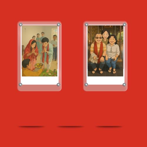 poppotato Premium Magnetic Acrylic Photo Frames | Small Frame Fridge Magnet | Instant Camera Prints | 2.5x3.5 Inch | Pack of 2