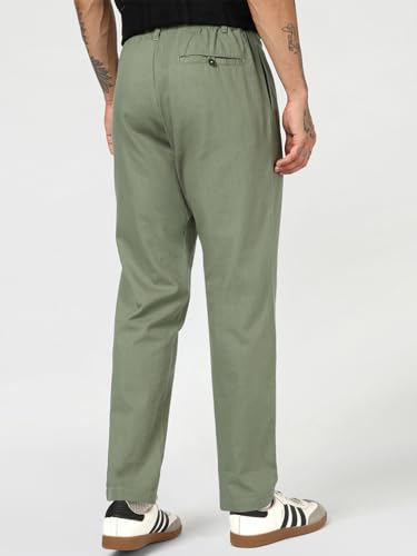 Image of Bewakoof Men's 100% Cotton Solid Regular Fit Trousers | Pant for man | Chinos pants for men | Men trousers | Casual Pants for Men | Trousers for man | Men's Regular Casual Pants | Cotton Pant for Men | Everyday Casual | Utility Streetwear | Lightweight & Flexible