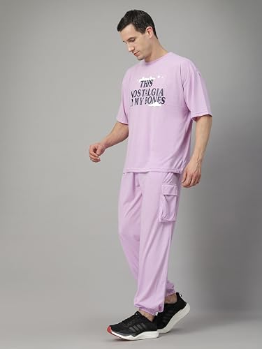Image of CHKOKKO Men Printed Casual Summer Wear Coords Stylish Gents Cord Set Half Sleeves Co Ord Track Suit Round Neck Western Co-ord Set