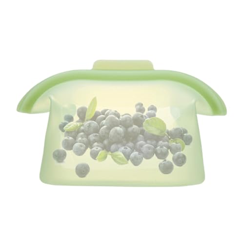 Mqyra 再利用可能なスナックバッグ - 電子レンジ対応 冷凍可能バッグ | シリコン製 食品保存 袋,残り物、果物、野菜、スープ、ヨーグルト、ポップコーン、食事準備、旅行、キッチン、冷蔵庫用