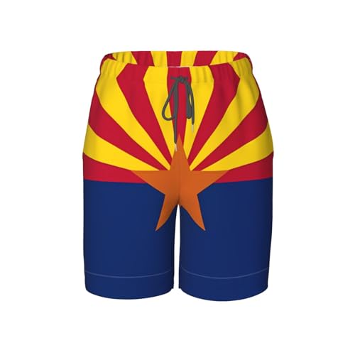 Arizona Flag Youth Beach Pants, Soft and Breathable, with Drawstring Waist, Suitable for Sports and Leisure.