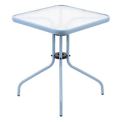 Mesa Cuadrada de Metal con Base de Cristal Texturizado Cover