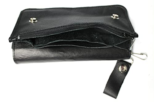 Men's 8 inch Soft Glove Leather Trucker Biker Chain Wallet4