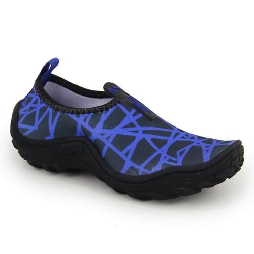 Sapatilha Aquática Esportiva Neoprene Tenis Naútico Flexivel Leve Antiderrapante Híbrido (Azul, BR,