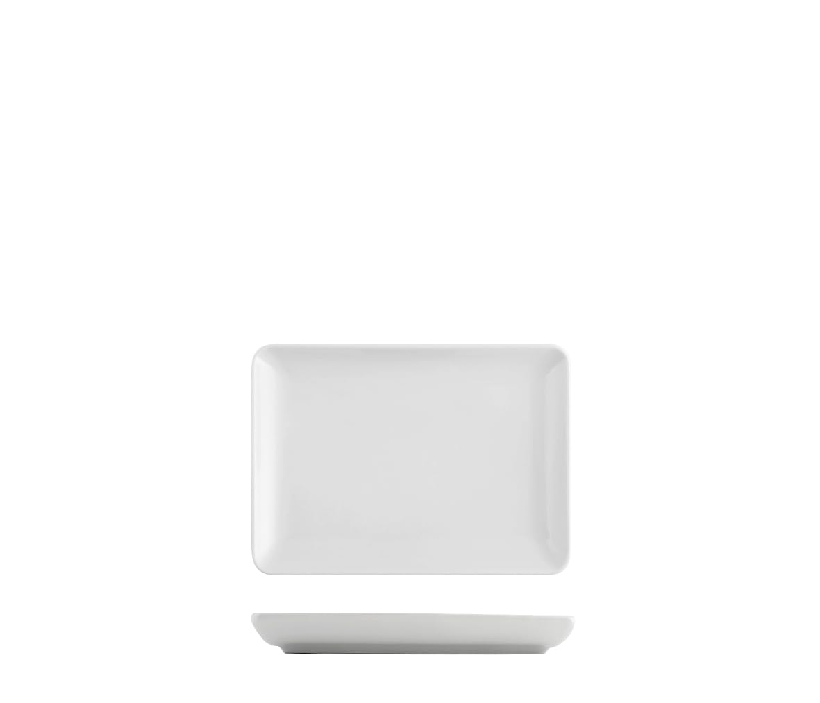 H&H 6 Rectangular Pearl Plates In White Porcelain Cm 13X17