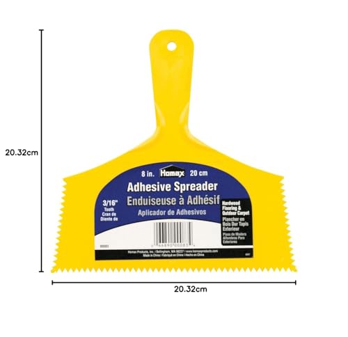 Homax Products 83 Outdoor Carpet Adhesive Spreader Notch, Yellow, 8-Inch Wide