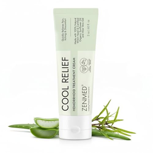 ZENMED Cool Relief - 2 oz Natural Herbal Cream with Organic Ingredients of Hemorrhoids Formula